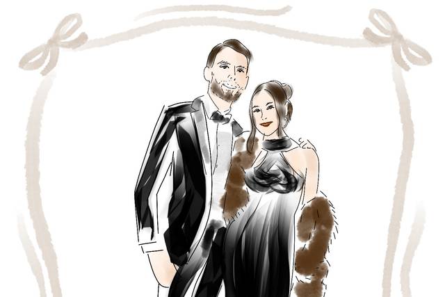 Winter wedding drawing