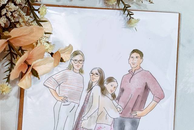 Family Illustration with faces