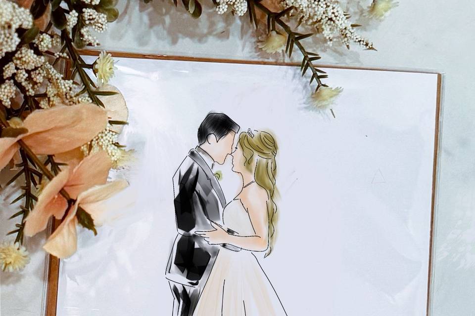 Couple live illustration