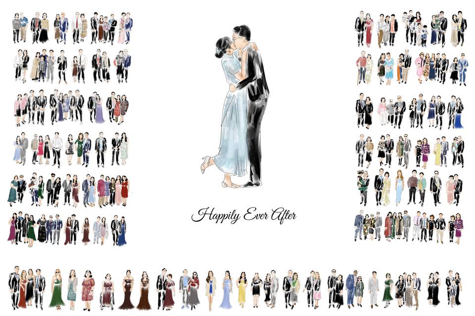 280 Guests no faces illustrati