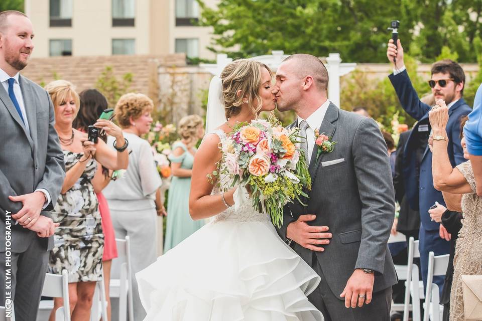 Newlyweds in Ballroom