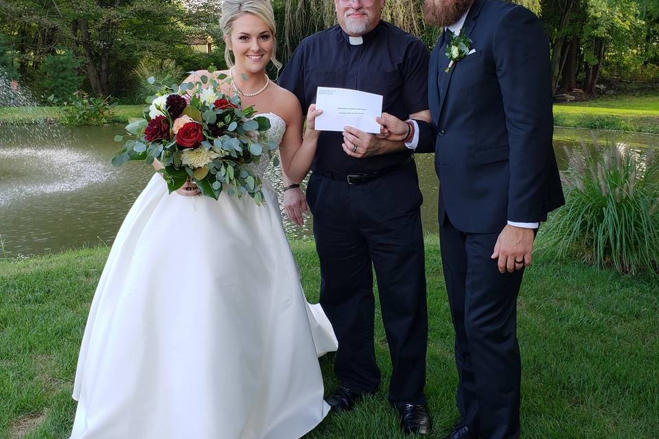 Posing with the newlyweds