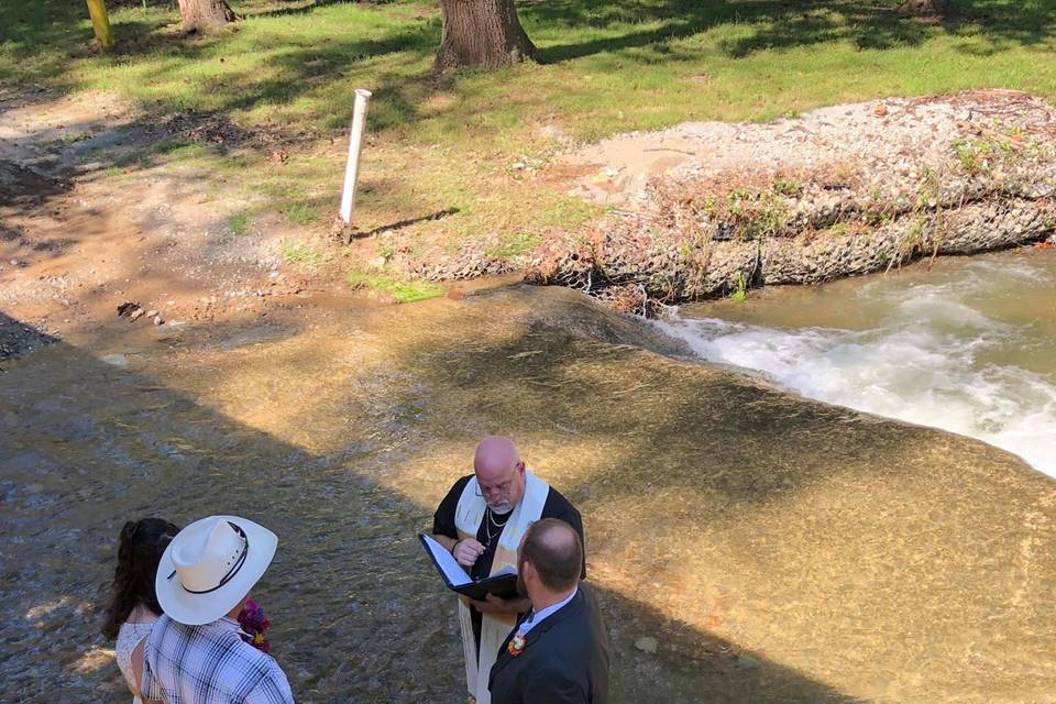 Minister Steve in a Creek!