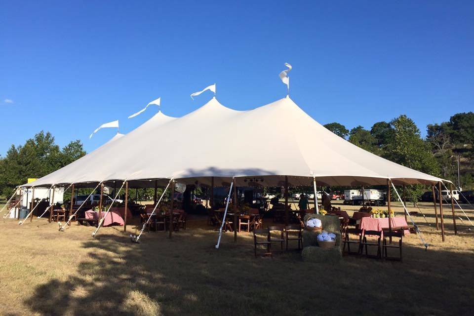 Marquee reception setup