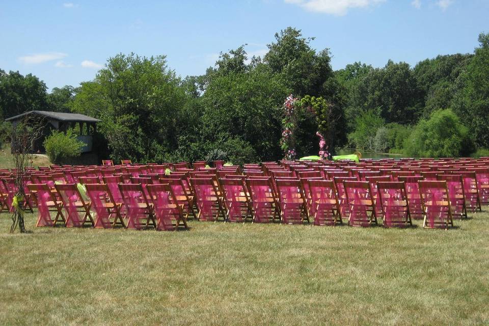 Outdoor wedding setup