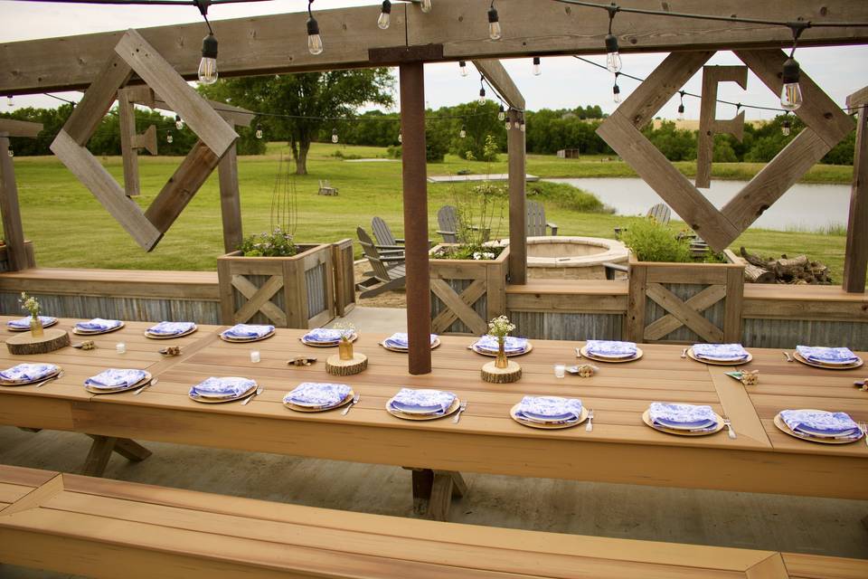 Outdoor rehearsal dinner.