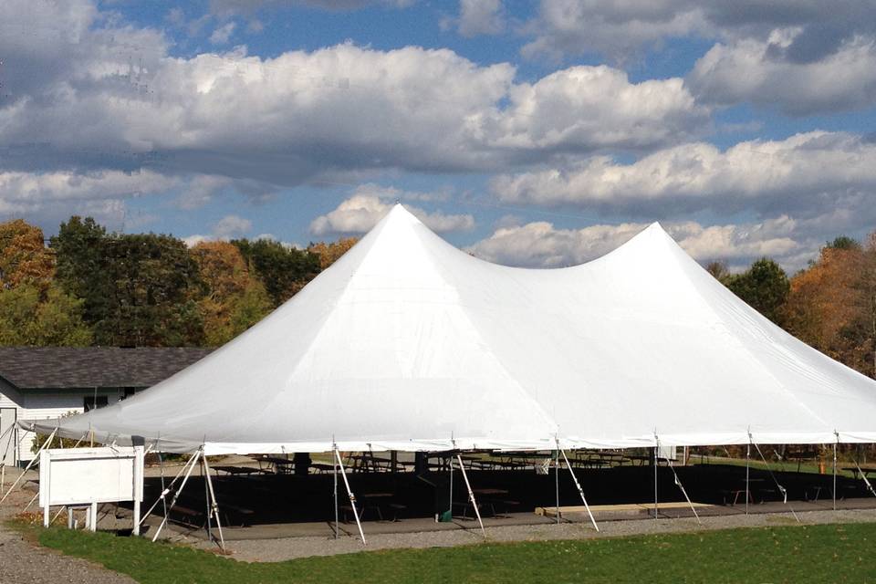 High peak reception tent