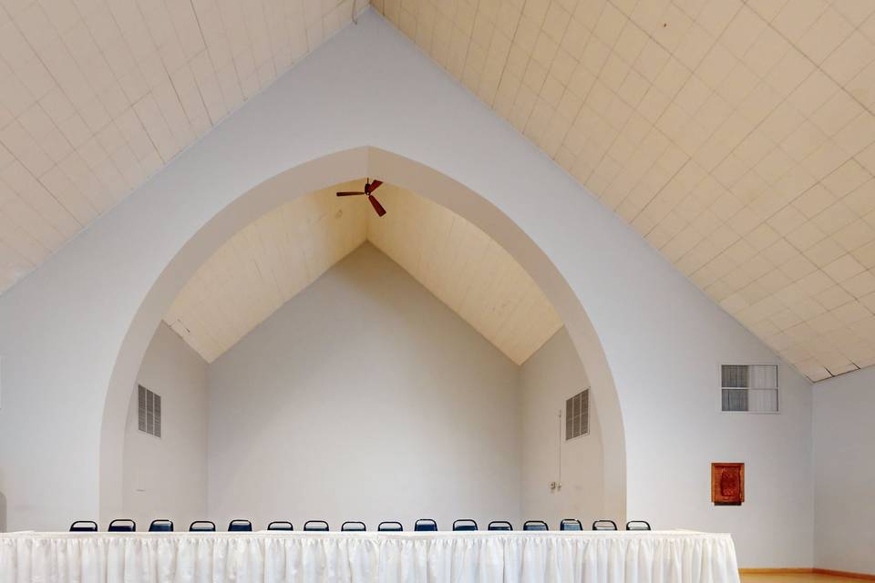 View of head table on stage