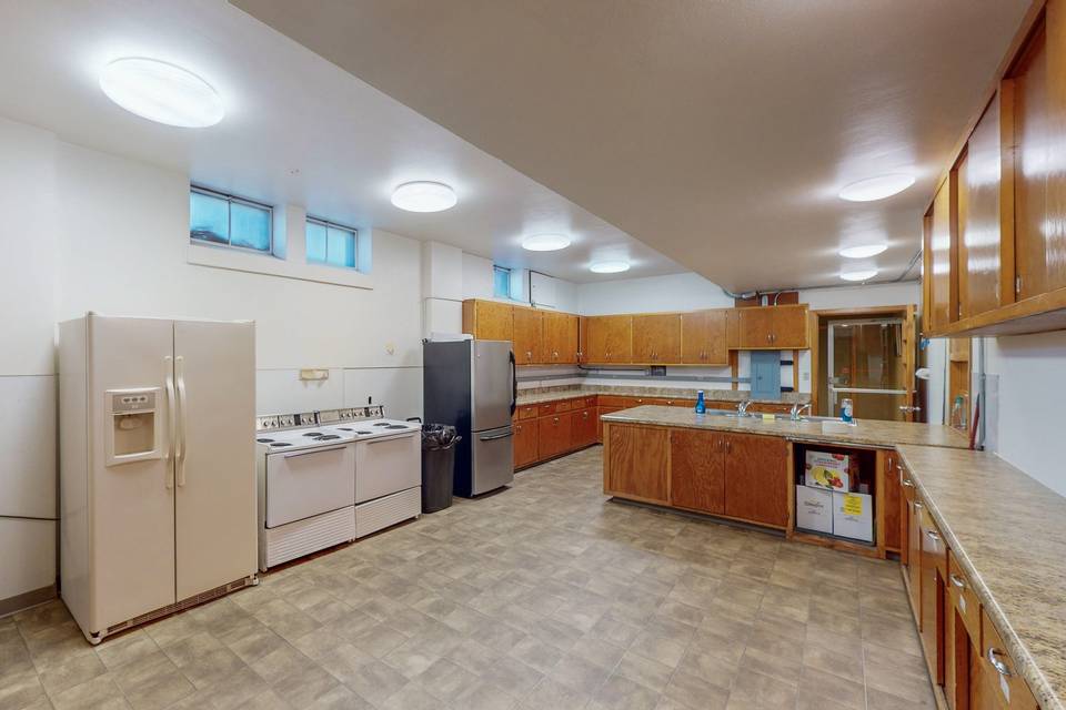Huge on-site kitchen