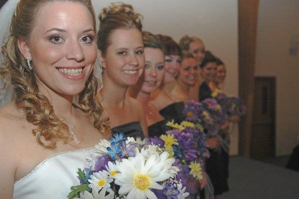 Hair for The bride and all her brides maids!