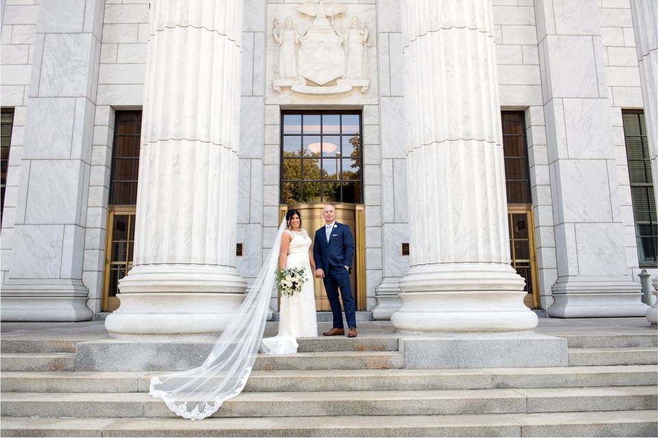 Bride and groom portrait