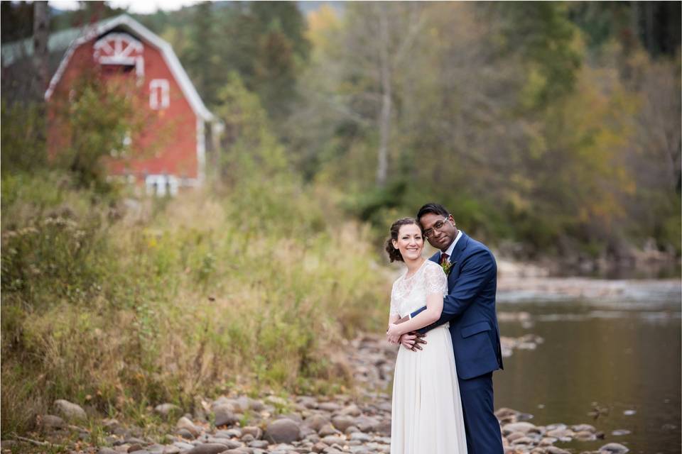 Bride and groom portrait