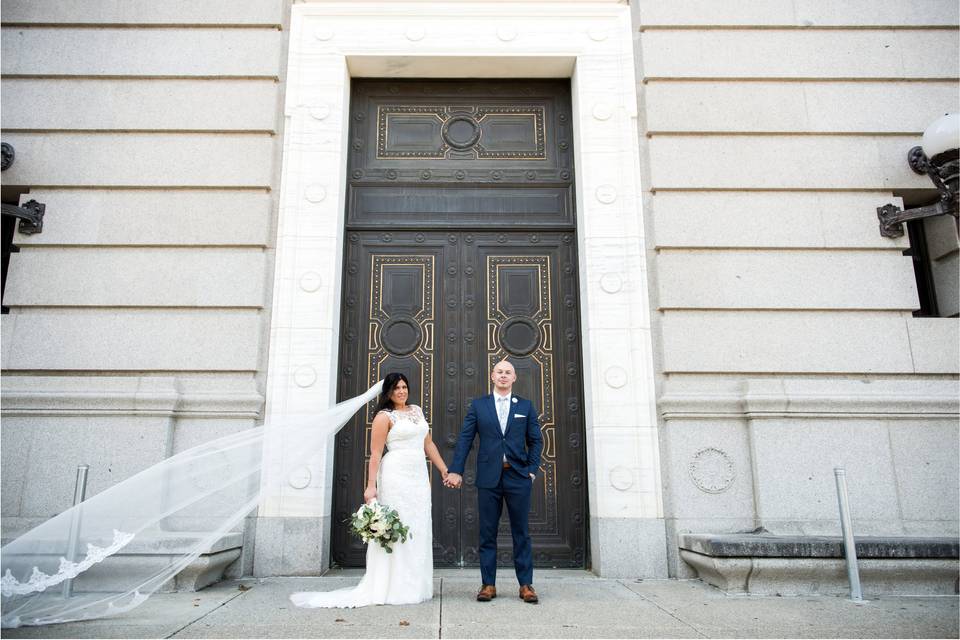 Bride and groom portrait