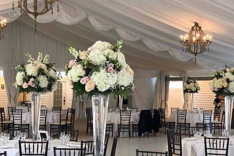 Tall table centerpieces .