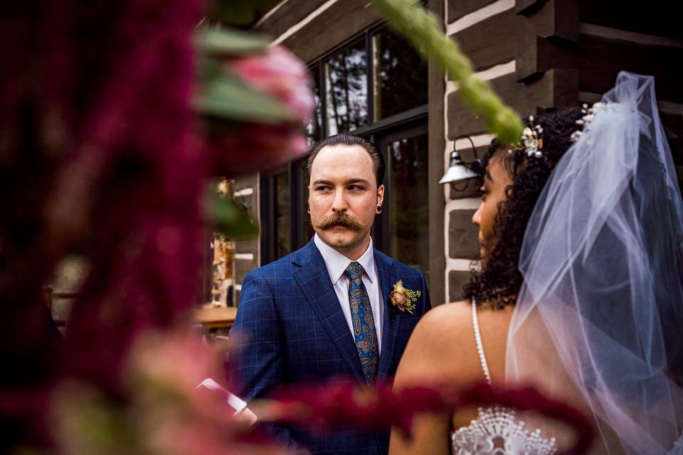 Groom during ceremony