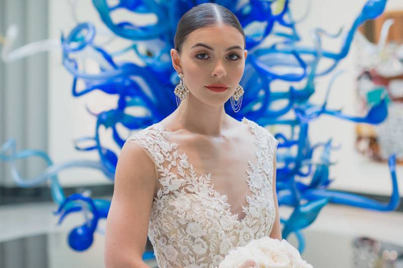 Classic white rose bouquet