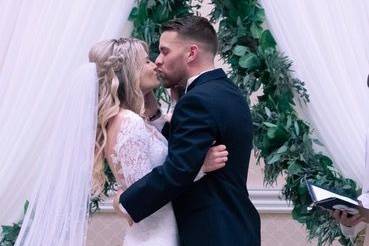 Arch greenery garland and drape