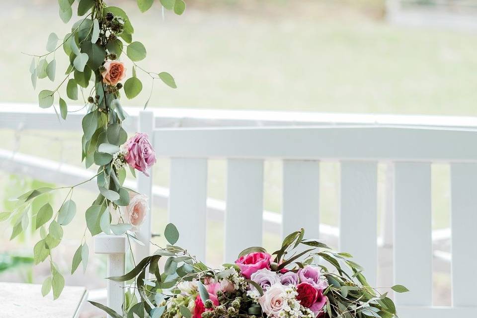 Purple bride bouquet