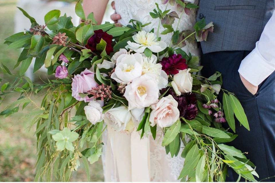 Vintage blush garden roses