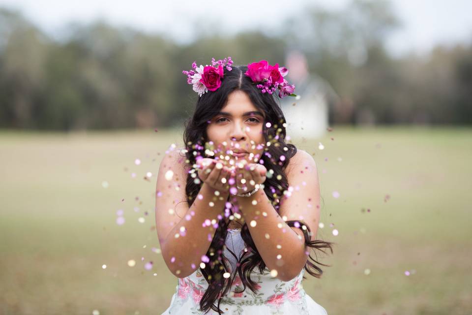 Pink rose flower crown