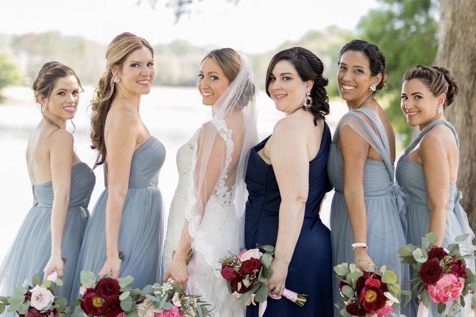 Burgundy bridesmaids