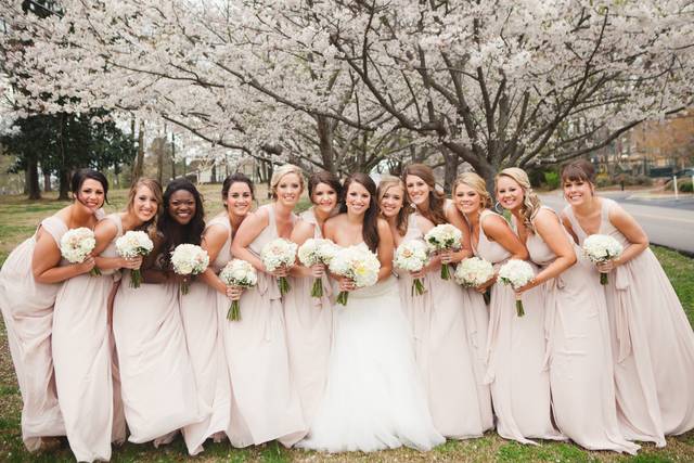 The bride with her bridesmaids