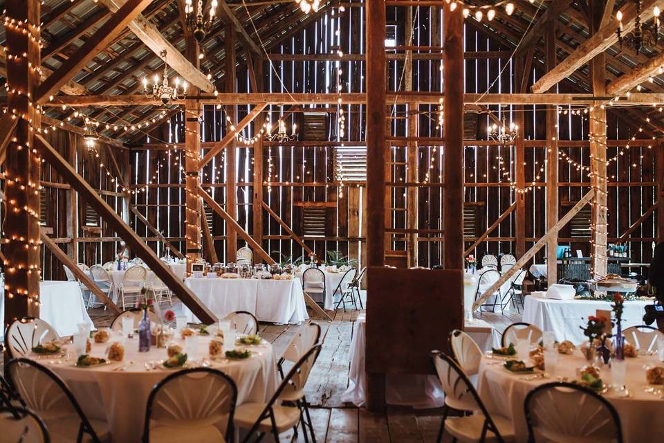 Barn Lights with Tables