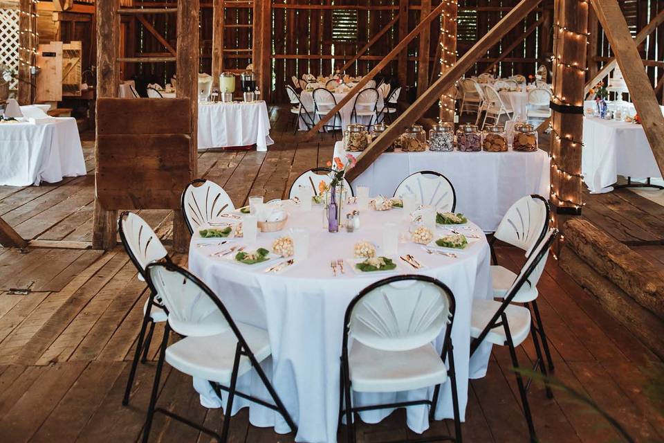 Barn Lights with Tables