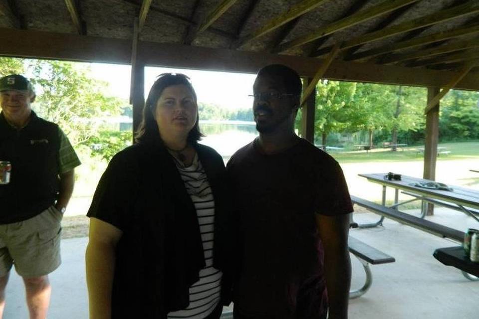 Kelly and Damien before the wedding. Mirror Lake - Jerome, Michigan 6-6-12.