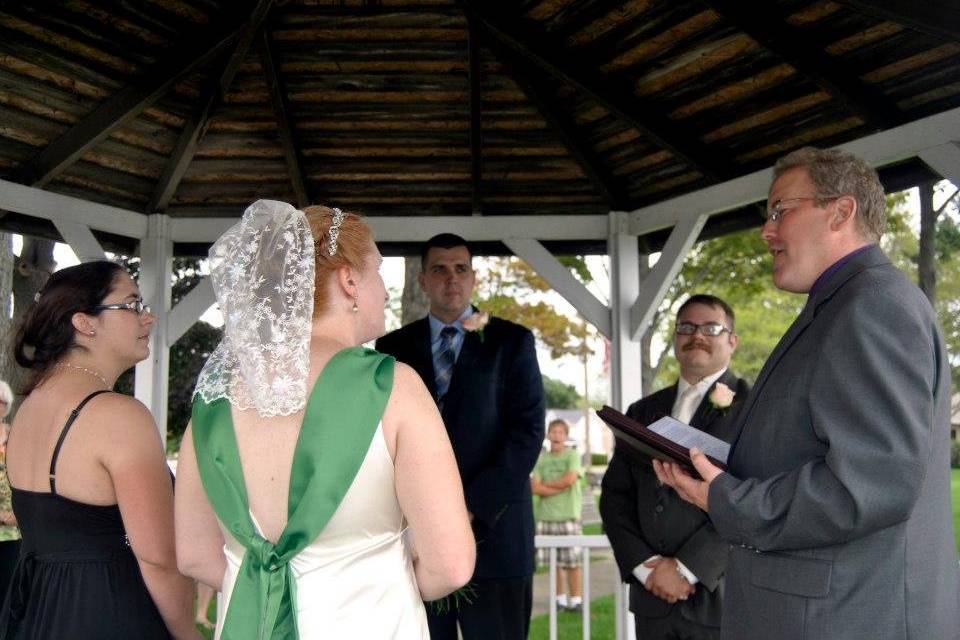 Johanna, Christina, Dan, Chris & John at Christina and Christopher's wedding. Custer Park - Muskegon, Michigan. 9-1-12.