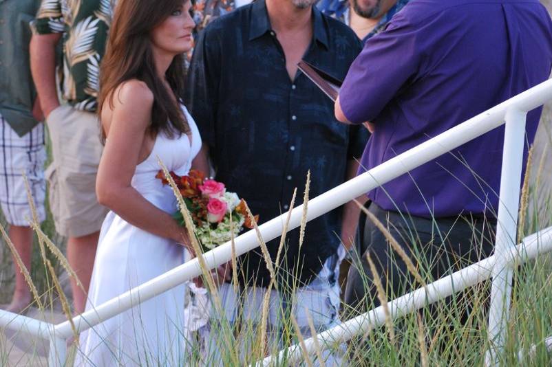 Dan officiating Ed and Natalee's Wedding - Benton Harbor, Michigan. On Lake Michigan. 08/25/12.