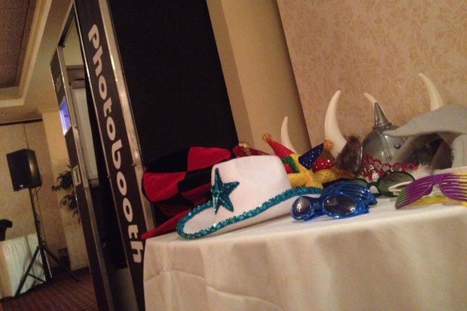 Photo booth props table