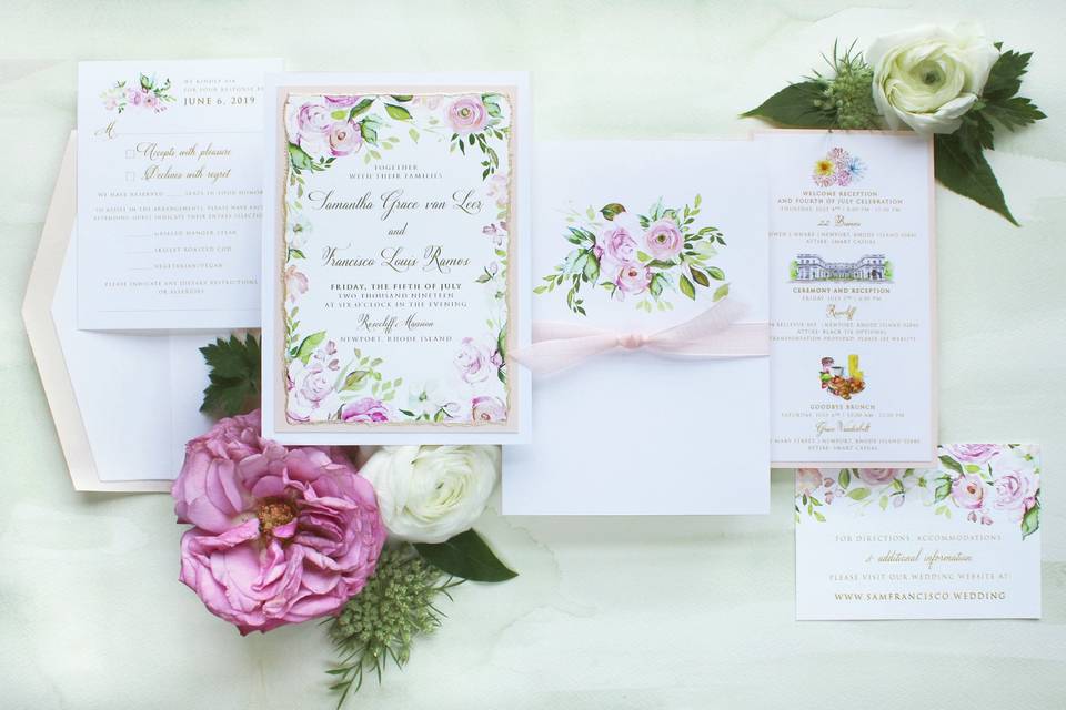 Blush Floral Invite