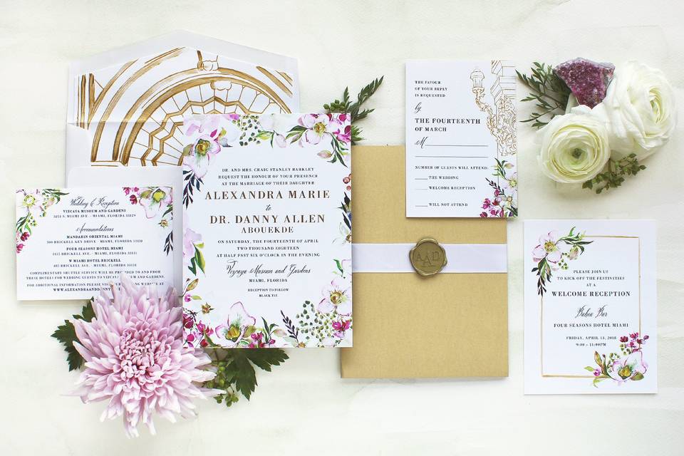 Modern Floral Invite