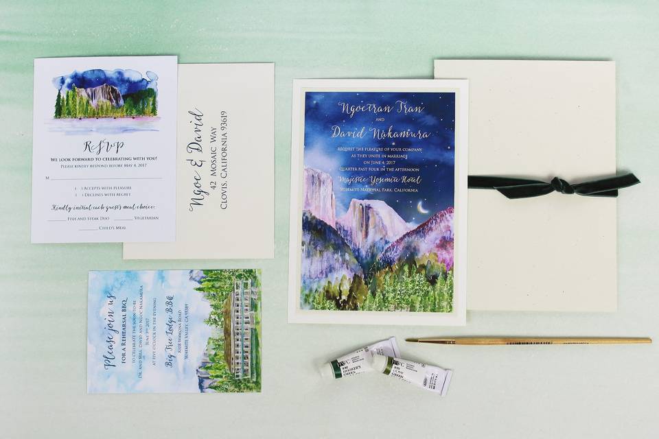 Yosemite Watercolor Invite