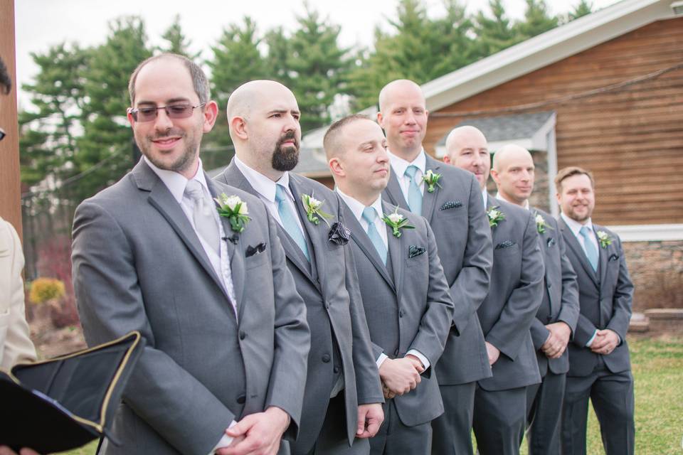 Groom and men