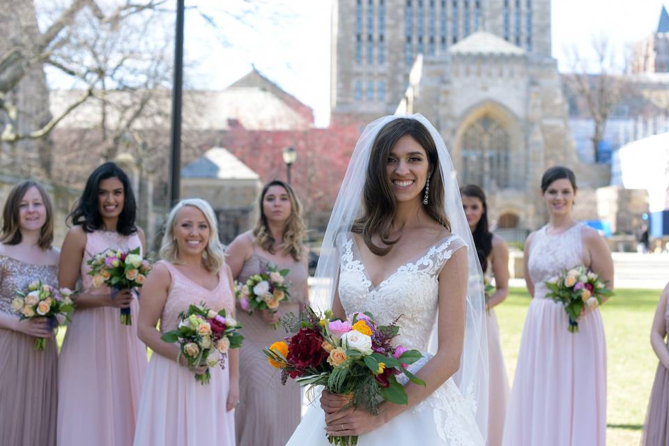 Bride and maids