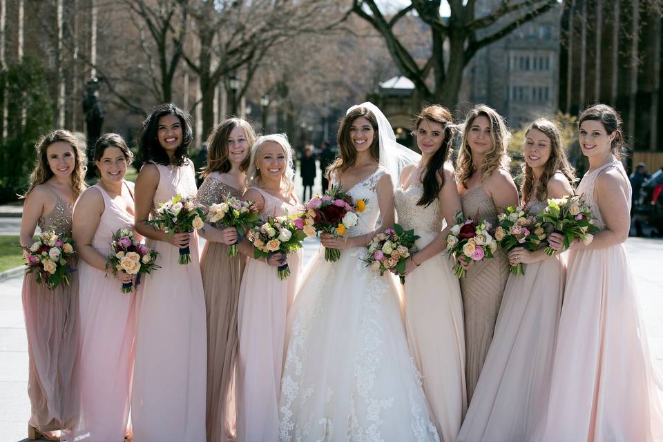 Bride and maids