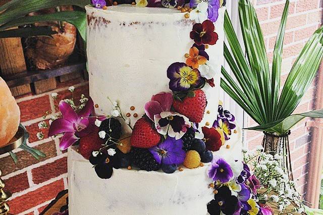 Multiple layered wedding cake