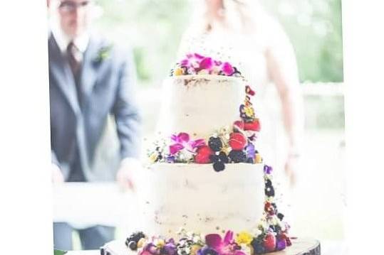 Multiple layered wedding cake