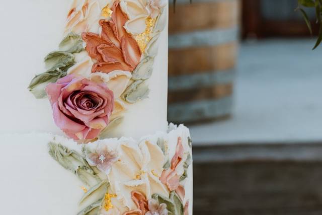 Buttercream painted cake