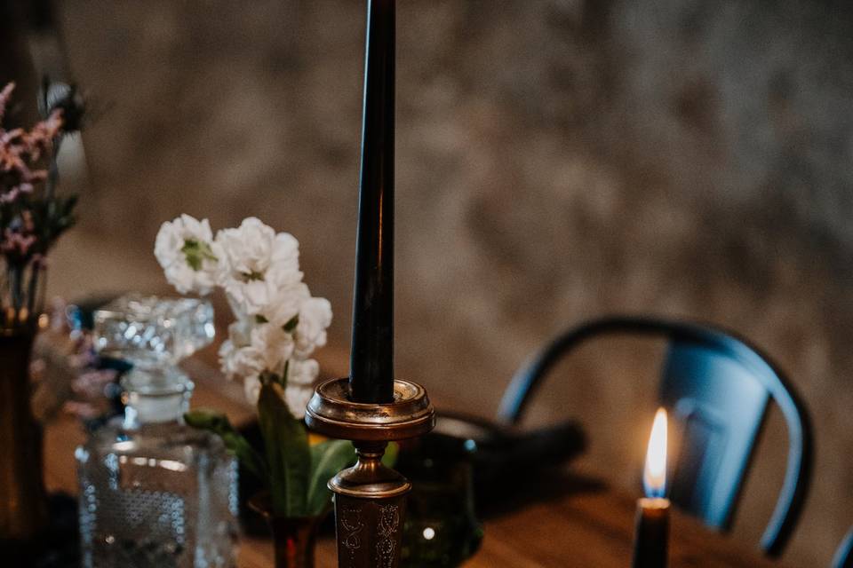 Black candles add an edge