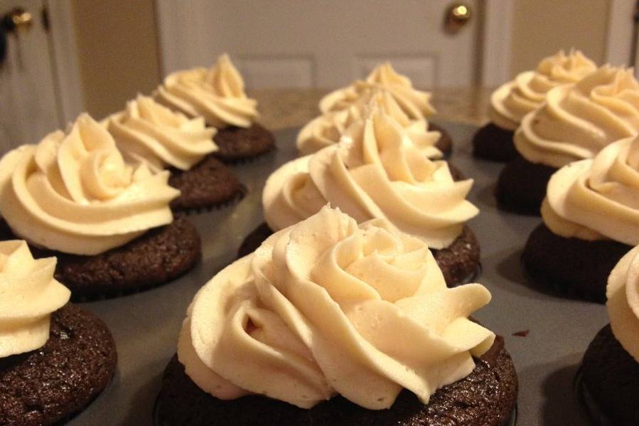 Irish Car Bomb Cupcakes (Guinness cupcake, Jamison Irish Whiskey/chocolate filling, and Bailey's Irish Cream icing).  This cupcake would be a hit for a bachelor or bachelorette party.