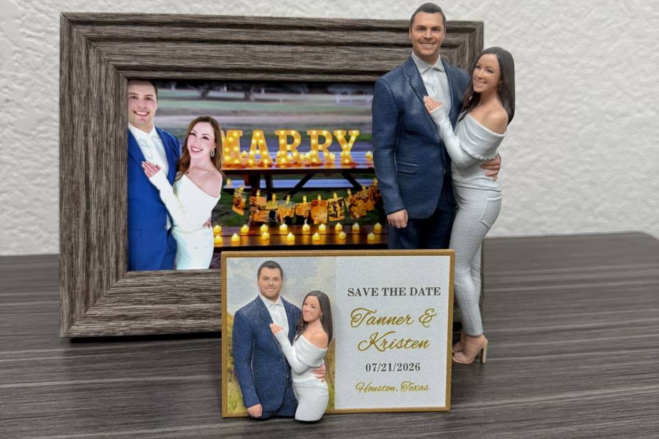 3D invites and cake topper