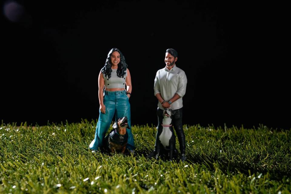 Couple with pets