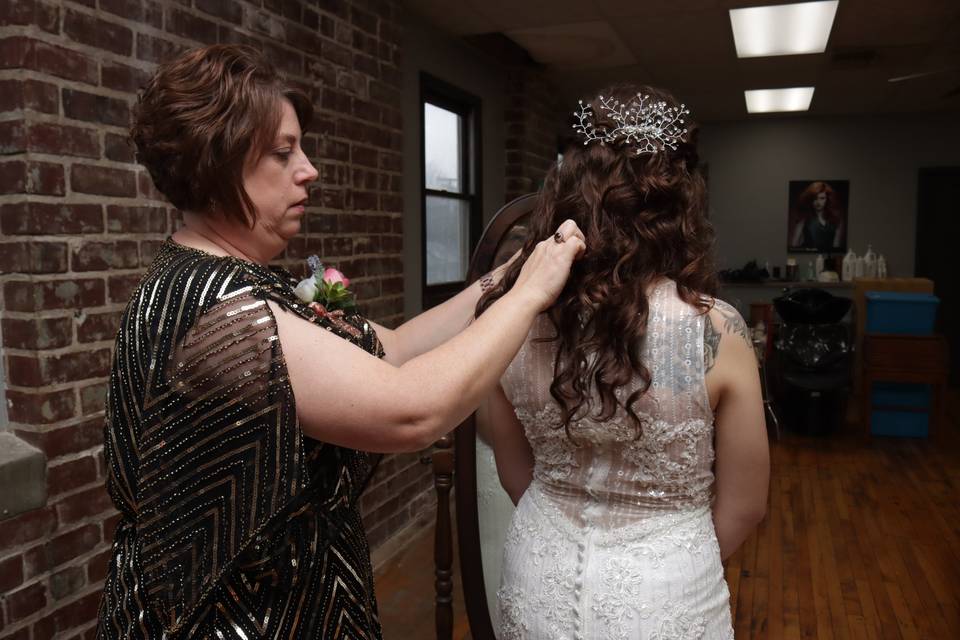 Bride and mom