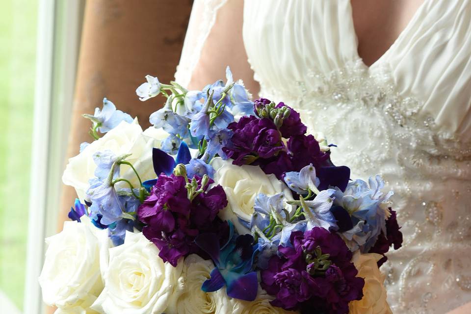 Bride and groom bouquet