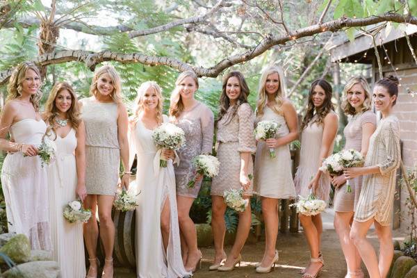 Bride with bridesmaids