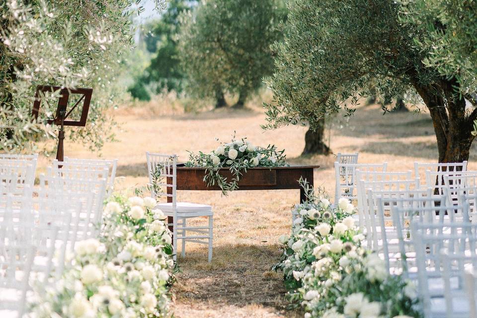 Ceremony at olive grove