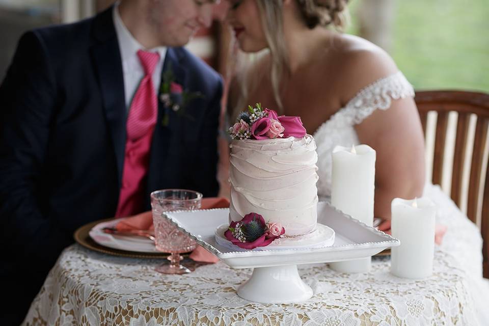 Small elopement wedding cake